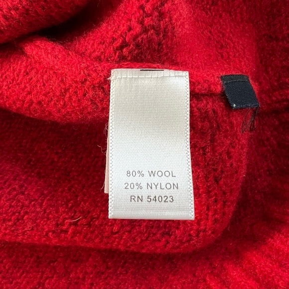 Banana Republic Red Wool Blend Cowl Turtleneck Holiday Festive Dress Girls S - Picture 7 of 11